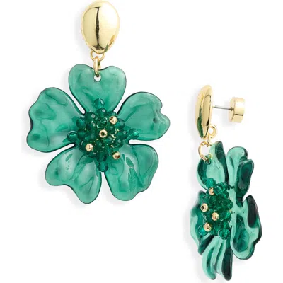 Nordstrom Floral Acetate Drop Earrings In Green