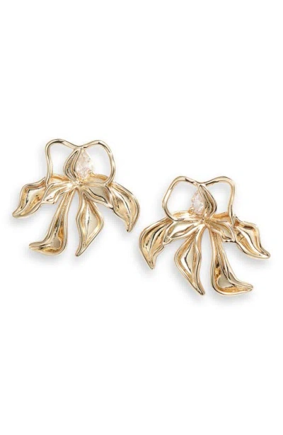 Nordstrom Floral Drop Earrings In Clear- Gold
