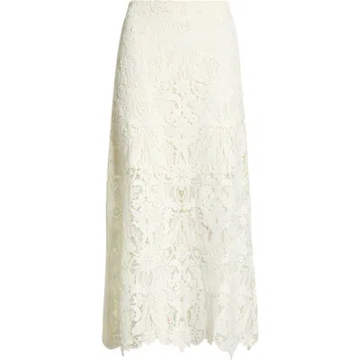 Nordstrom Floral Lace Maxi Skirt In White