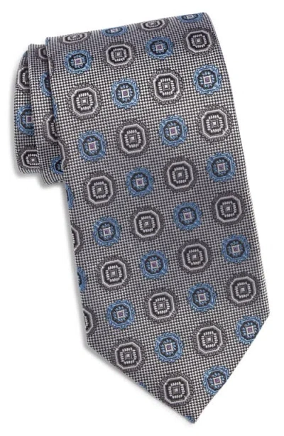 Nordstrom Floral Medallion Silk Jacqard Tie In Gray