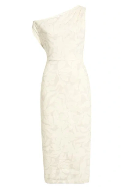 Nordstrom Floral Off The Shoulder Linen Blend Midi Dress In White