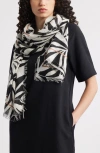 Nordstrom Floral Print Scarf With Eyelash Fringe