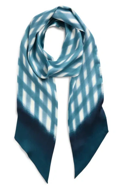 Nordstrom Floral Print Silk Skinny Scarf In Green