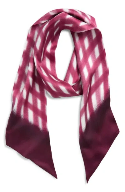 Nordstrom Floral Print Silk Skinny Scarf In Red