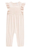 NORDSTROM FLORAL RUFFLE SMOCKED COTTON ROMPER