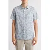 Nordstrom Abstract Print Short Sleeve Linen Button-up Shirt