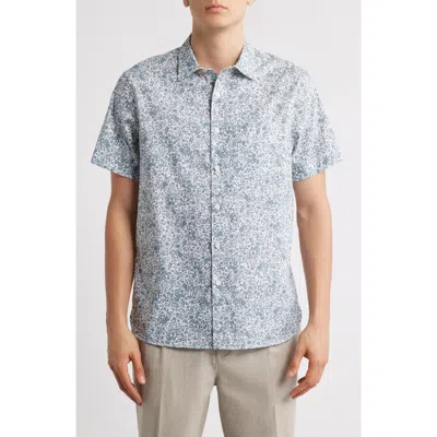NORDSTROM NORDSTROM FLORAL SHORT SLEEVE STRETCH BUTTON-UP SHIRT