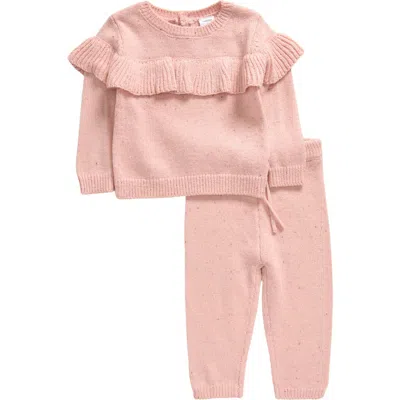 Nordstrom Babies'  Flounce Sweater & Pants Set In Pink Lotus