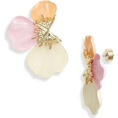 Nordstrom Flower Petal Enamel Earrings In Gold