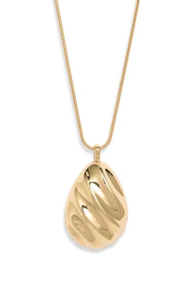 Nordstrom Fluted Adjustable Pendant Necklace In Gold