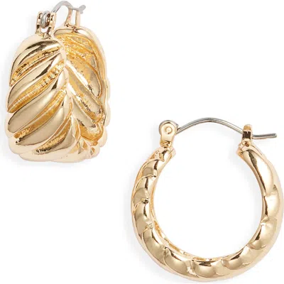 Nordstrom Fluted Tapered Hoop Earrings In Gold