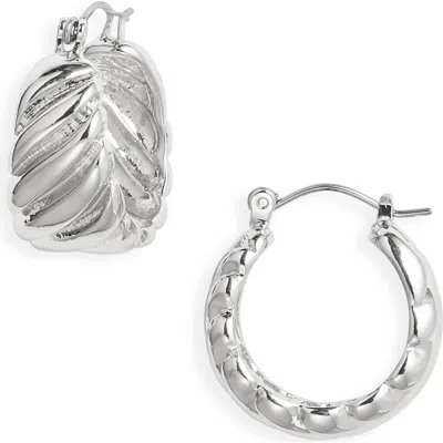 Nordstrom Fluted Tapered Hoop Earrings In Yellow
