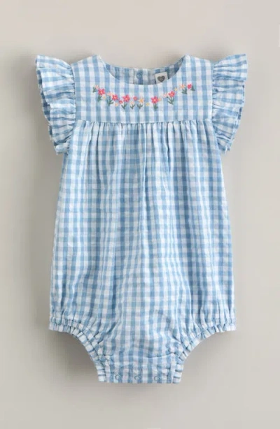 Nordstrom Babies'  Flutter Sleeve Bubble Romper In Blue
