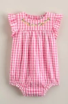 Nordstrom Babies'  Flutter Sleeve Bubble Romper In Pink