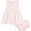 Nordstrom Flutter Sleeve Snap Front Cotton Dress With Bloomers