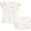 Nordstrom Babies'  Flutter Top & Bloomers Set In Ivory- Pink Cutie Floral