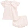 Nordstrom Babies'  Flutter Top & Bloomers Set In Pink Lotus Flower Power