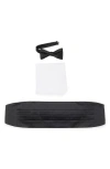 Nordstrom Formal Silk Cummerbund & Pre-tied Bow Tie Set In Black