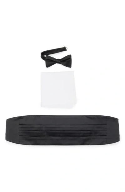 Nordstrom Formal Silk Cummerbund & Pre-tied Bow Tie Set In Black