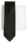 Nordstrom Formal Silk Tie & Pocket Square Box Set In Black