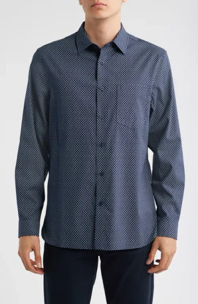 Nordstrom Foulard Print Long Sleeve Stretch Cotton Blend Button-up Shirt In Multi