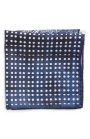 Nordstrom Four Panel Silk Pocket Square In Blue