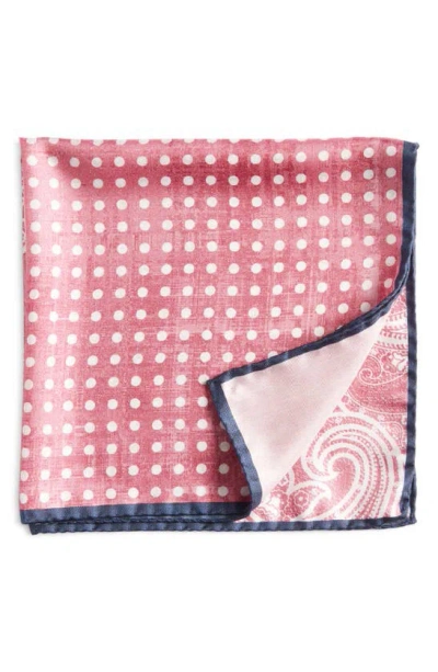 Nordstrom Four Panel Silk Pocket Square In Pink