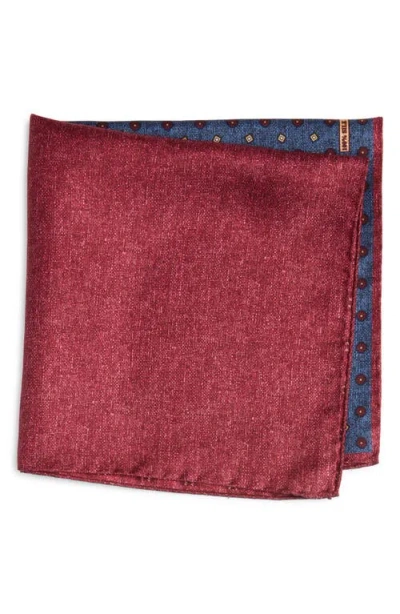 Nordstrom Four Panel Silk Pocket Square In Red