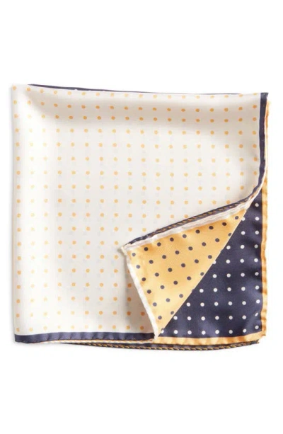 Nordstrom Four Panel Silk Pocket Square In Yellow