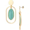 Nordstrom Framed Semiprecious Stone Oval Drop Earrings In Multi