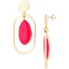 Nordstrom Framed Semiprecious Stone Oval Drop Earrings