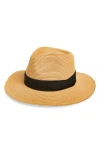 Nordstrom Fray Edge Packable Panama Hat In Dark Natural