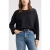 Nordstrom French Terry Top In Black