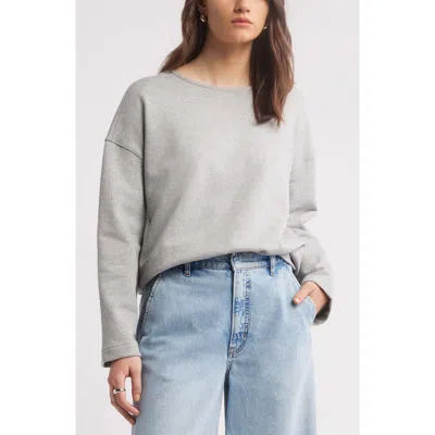 Nordstrom French Terry Top In Grey Heather