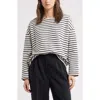 Nordstrom French Terry Top In Ivory- Navy Joan Stripe