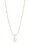 Nordstrom Freshwater Pearl Long Pendant Necklace In Metallic