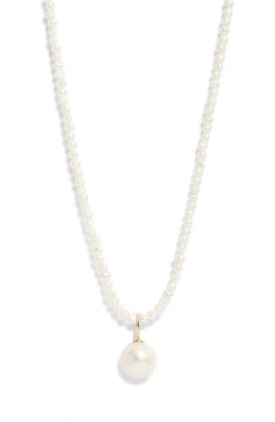 Nordstrom Freshwater Pearl Long Pendant Necklace In Metallic