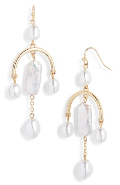 Nordstrom Freshwater Pearl Mobile Earrings In Gold