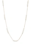 Nordstrom Freshwater Pearl Station Necklace In Metallic