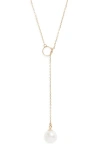 Nordstrom Freshwater Pearl Y-necklace In Gold
