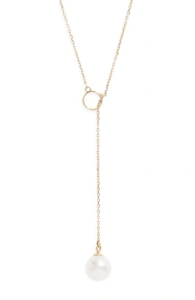 Nordstrom Freshwater Pearl Y-necklace In Gold