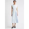 Nordstrom Front Pleat Midi Dress In Blue