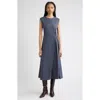 Nordstrom Front Pleat Midi Dress In Blue