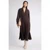 Nordstrom Gathered Long Sleeve Side Slit Maxi Dress