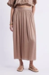 Nordstrom Gathered Midi Skirt In Brown