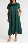 Nordstrom Geo Satin Jacquard Midi Dress In Green Park