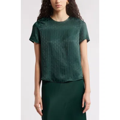 Nordstrom Geo Satin Jacquard Top In Green Park