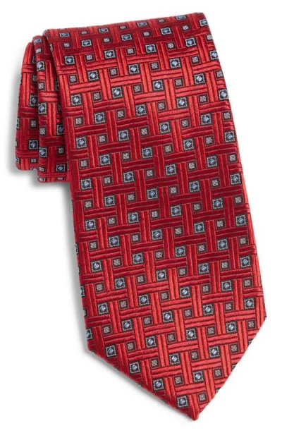 Nordstrom Geometric Jacquard Silk Tie In Red