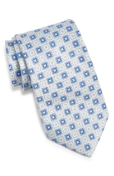 Nordstrom Geometric Print Silk Tie In Blue
