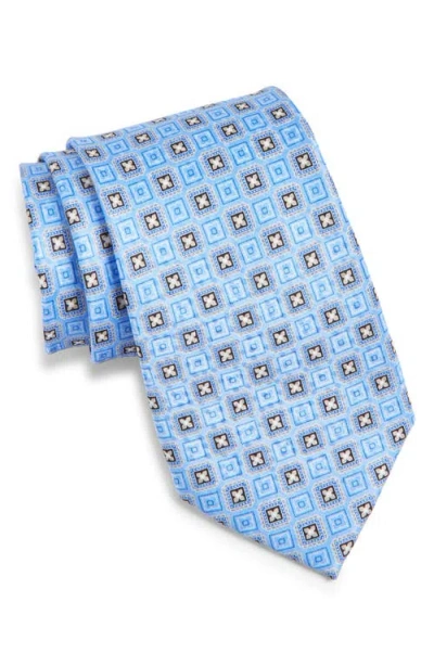 Nordstrom Geometric Print Silk Tie In Blue